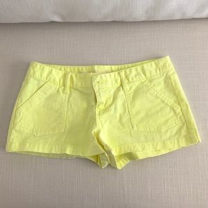 Highlighter Yellow Low-Rise Chino Shortie Shorts